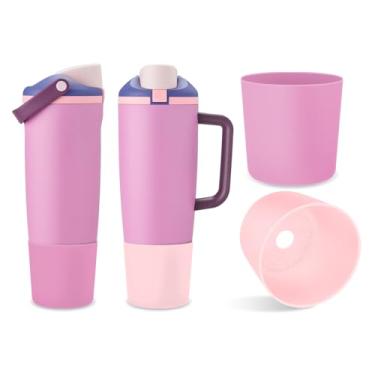 Imagem de Kaitiaki 2 peças de bota superior de silicone para Owala 1,134 g 850 g FreeSip Sway Tumblers, acessórios de manga inferior de garrafa antiderrapante para a maioria dos suportes de copo de carro, livre