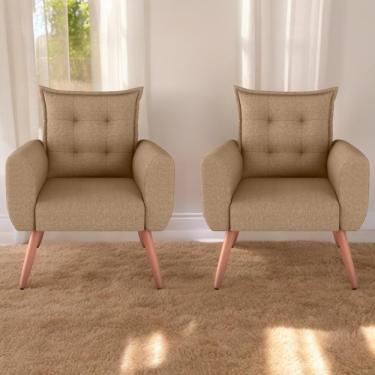 Imagem de Jogo De Poltronas Decorativas Emma Linho Palha