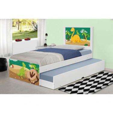 Imagem de Bicama Juvenil Adesivada Dinossauro Com Colchões