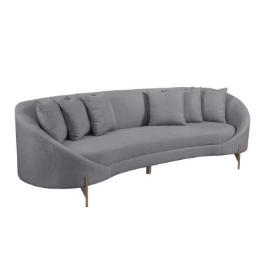 Imagem de Sofá Orgânico Cardo 2,82m Em Linho Com Pés De Metal Cor Cinza Escuro 2373
