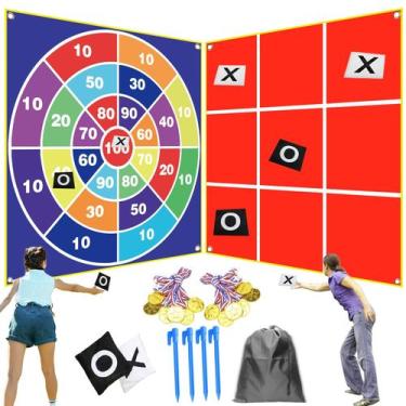 Imagem de Jogo ao ar livre DHXGON 2 em 1 Giant Tic Tac Toe & Bean Bag Toss