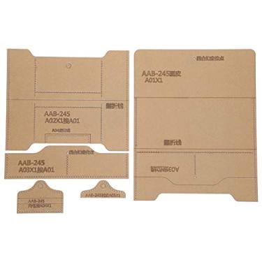 Imagem de Ferramenta de modelo de acrílico faça você mesmo, padrão de carteira longa transparente, suprimentos artesanais de couro feitos à mão para fazer presentes e projetos DIY Material