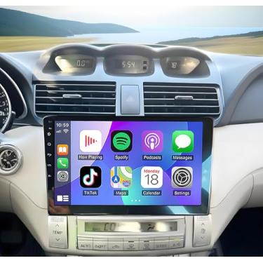 Imagem de Estéreo automotivo de 4 + 64 G para Toyota Solara 2004-2008, 10,1 polegadas, Android 13 Double Din com Carplay e Android Auto, rádio de navegação no painel com espelho BT, rádio FM WiFi e câmera de
