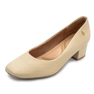 Imagem de Sapato Feminino Conforto Escamado Salto Bloco Baixo Usaflex