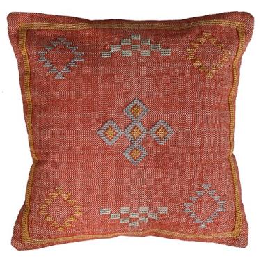 Imagem de Fronha indiana feita à mão autêntica sabra algodão neutro kilim qualidade premium designer decorativo interior e exterior quadrado sala de estar sofá-cama sofá rústico casa de fazenda boho (padrão 8)