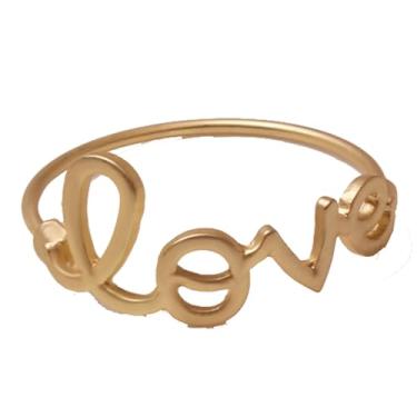 Imagem de Argola de Guardanapo Metal Love Dourado Rafimex - Jogo com 4 peças, PG9023