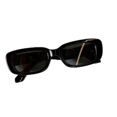 Imagem de Óculos De Sol Vintage Feminino, Armação Quadrada Pequena, Preto, Proteção UV, Estilo Retrô Bohemian, Ideal para Praia e Viagens