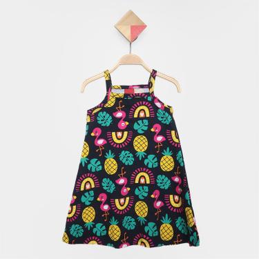 Imagem de Vestido Infantil Kyly Flamingo Abacaxi Menina-Feminino