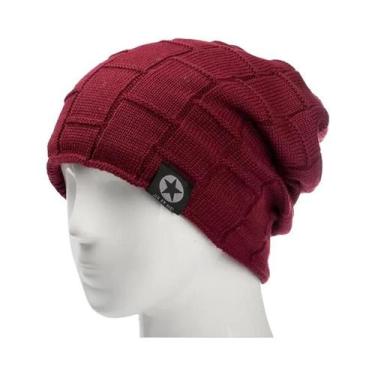 Imagem de Gorro De Lã Tricotado Com Forro De Fleece Unissex Quente E Espesso Par