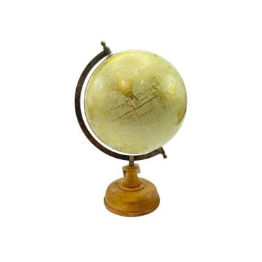 Imagem de Globo Terrestre Decorativo em Madeira 34cm 16132-PL
