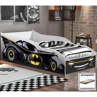 Imagem de Cama Quarto Solteiro Carro Com Colchão Preto