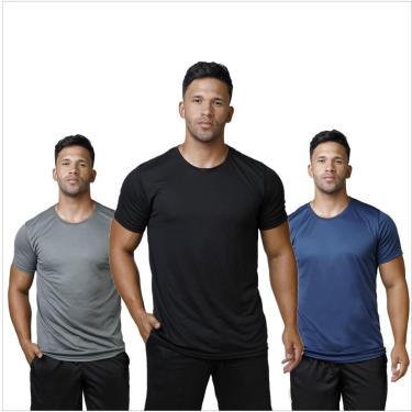 Imagem de Kit 3 Camisetas Masculina Ultraleve Treino Corrida Academia-Masculino