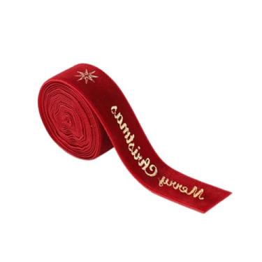 Imagem de Nishiyuenyi Fita de Natal para Decoração Natalina, Artigos Multiuso para Festas e Embrulhos de Presente, Ideal para Artesanato e Criação de Laços, Vermelho Escuro