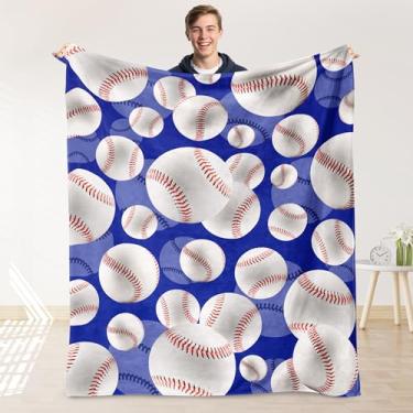 Imagem de Cobertor de beisebol para meninos e homens, presentes de beisebol para meninos, cobertor ultra macio para decoração de quarto de sofá-cama 152 cm x 203 cm