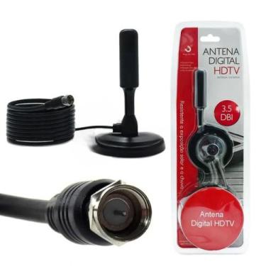 Imagem de Antena TV Digital HDTV Interna/Externa 3.5 DBI Com Cabo 3 metros - MBT