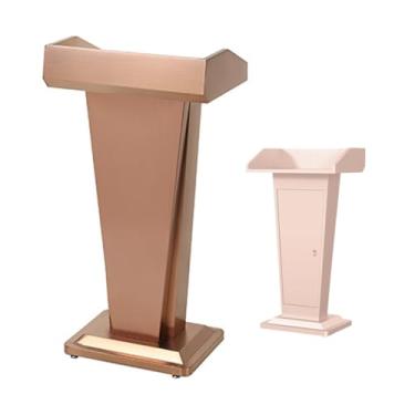 Imagem de SPXMQSS Suporte de púlpito de igreja em pé no chão, suporte de pódio de conferência de aço inoxidável com prateleira de armazenamento para auditório de conferências, sala de aula, escritório, 60 x