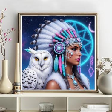 Imagem de Kits de arte de diamante 5D para adultos - kits de pintura de diamante de mulher africana faça você mesmo, broca redonda completa - bordado de cristal em ponto cruz para decoração de parede, presentes