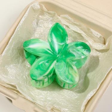 Imagem de Grampos de cabelo de flores para mulheres - Clipes Plumeria grandes para cabelo grosso fino médio fino, acessórios de cabelo bonitos da moda para fixação forte, perfeitos para o verão e praia, cor