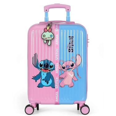 Imagem de Mala de Bordo Luxcel Kids Stitch Angel Rosa e Azul