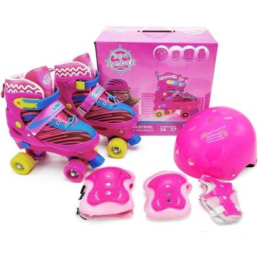Imagem de Patins Quad Infantil Ajustável Unitoys Com Capacete e Kit de Proteção Completo