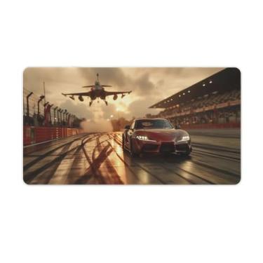 Imagem de FoRes Tapete de mouse JDM Car Sup Track Fighter Cool Large Gaming Base de borracha antiderrapante Tapete de mesa para laptop, acessórios de computador, suprimentos para escritório, casa, 40 x 75 cm