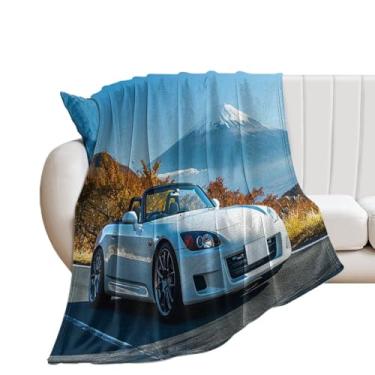 Imagem de HouLaiZhe Cobertor Super Macio Flanela Conversível JDM S2000 Suporte de Carro Esportivo Fuji Cobertores de Refrigeração Leve para Sofá-Cama Cadeira Sofá Carro Viagem ao Ar Livre Leve Quente 101,6 cm x