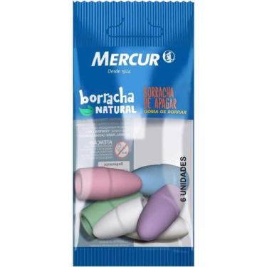 Imagem de Borracha Ponteira Mercur Branca + Coloridas - Blister c/ 6 Unidades