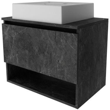 Imagem de Gabinete De Banheiro 60 Cm 1 Porta Com Cuba Valente Mármore Lunar