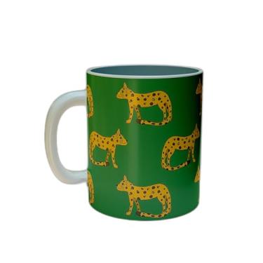 Imagem de Caneca Xícara de Café Porcelana 300ml Desenho Infantil com Leopardos