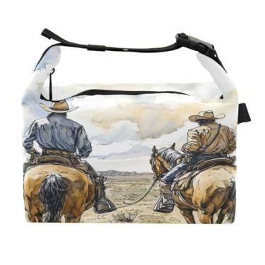 Imagem de STAYTOP Lancheira North American Desert Cowboy com fivela de alça, lancheira isolada para meninos e meninas, lancheira térmica para trabalho escolar