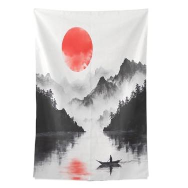 Imagem de STAYTOP Tapeçaria estilo chinês pintura a tinta tapeçaria para decoração de casa dormitório sala de estar quarto tapete de parede (60 × 51 polegadas)