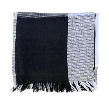 Imagem de Manta Para Sofá Decoração(Xadrez preta/crua)