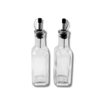 Imagem de Kit com 2 Frascos Dosadores Gourmet em Vidro – Design Elegante, Fluxo Preciso, Ideal para Azeite, Vinagre e Molhos – Cozinha Sofisticada e Funcional