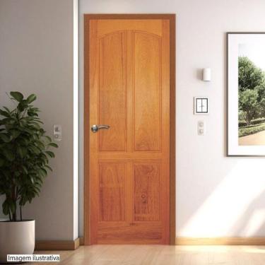 Imagem de Folha de Porta de Madeira Maciça Tauari 210x70x3,3 Quatro Almofadas Ve