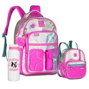 Imagem de Kit Mochila Pompom Juvenil Feminina Rebecca Bonbon Estojo RB, RB27020 