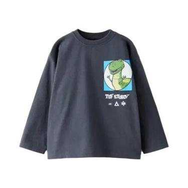 Imagem de Camiseta Casual De Manga Longa Para Meninos, Moda Crewneck, Tops De Al