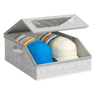 Imagem de Caixas de chapéu – Recipiente grosso de papelão com zíper – organizador de chapéus | para amigos da família, , quarto, casa, roupas, cachecóis,