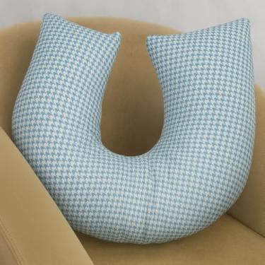 Imagem de Almofada de Amamentação Para Bebê Super Macio 100% Algodão (Azul Pastel)