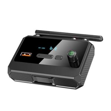 Imagem de ZEZEFUFU AUX Receptor de áudio Bluetooth 5.3, suporta USB U-Disk / 2 RCA / 3,5 mm AUX/conector de fibra óptica digital para alto-falante de carro