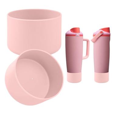 Imagem de BKBY 2 peças de bota de silicone compatível com Owala 850 g e 1,134 g FreeSip Sway garrafas e copos, capa protetora antiderrapante para copo Freesip Sway (bolo de comida de anjo)