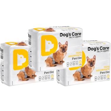 Imagem de Kit Fralda Higiênica Descartável Dog's Care Para Cachorro Macho M 36 unidades
