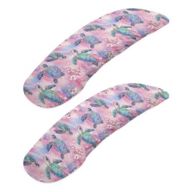 Imagem de BYOXPUVI Capa de apoio de braço para cadeira de escritório com estampa de flor de cerejeira com elástico, capa de almofada de braço de cadeira de escritório para cadeiras de mesa, 2 peças