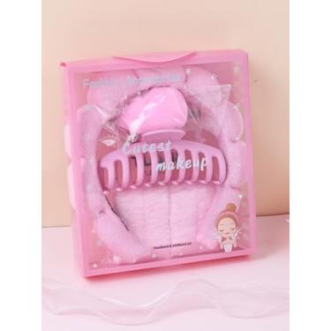 Imagem de 6 conjuntos de faixas de cabeça de spa para lavar o rosto e cuidados com a pele facial, faixas de flores, clipe de garras, faixas de maquiagem inchadas para máscara de lavagem de rosto, faixa de