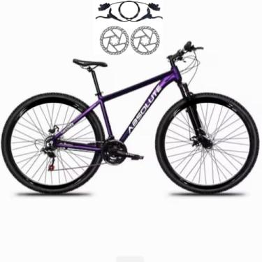 Imagem de Bicicleta Aro 29 Absolute Nero 5 21 Veocidades MTB Aluminio Freio Hidráulico Suspensão 80mm (Roxo, 13)