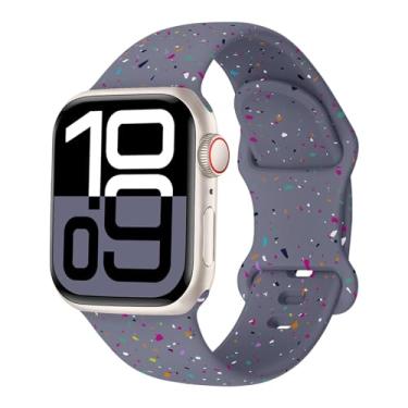 Imagem de Pulseira esportiva, compatível com Apple Watch de 38 mm, 40 mm, 41 mm, 42 mm, 44 mm, 45 mm, 46 mm, 49 mm, adequada para séries 11 10 9 8 7 6 5 4 3 SE, homens e mulheres. (azul cinza, 38/40/41/(42