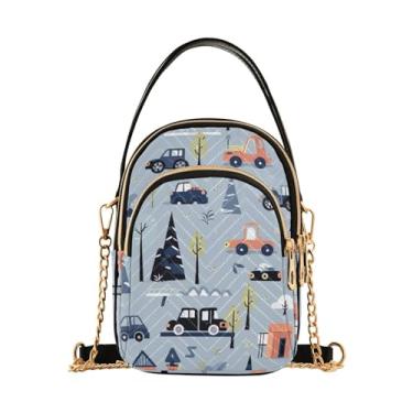 Imagem de Bolsa tiracolo feminina Cars and Construction Workers, bolsa tiracolo com alça removível, bolsas transversais elegantes, Carros e trabalhadores de construção - 4, One Size