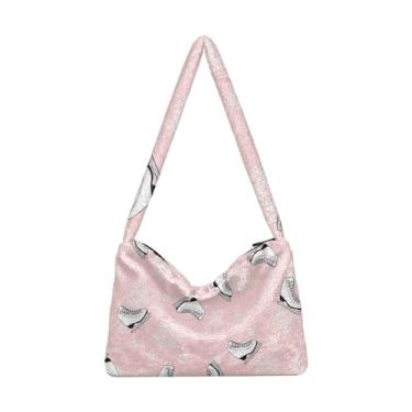 Imagem de Bolsas de ombro femininas abstratas em aquarela pastel, bolsa de ombro média, bolsas de outono, Patins de gelo, One Size