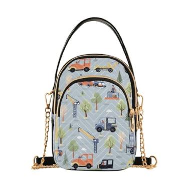 Imagem de Bolsa tiracolo feminina Cars and Construction Workers, bolsa tiracolo com alça removível, bolsas transversais elegantes, Carros e trabalhadores de construção - 1, One Size
