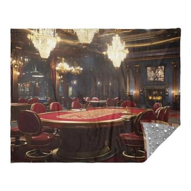 Imagem de Joitme Uma grande mesa de cassino com manta externa vermelha e dourada, 178 x 140 cm, cobertor fino, cobertor para clima frio