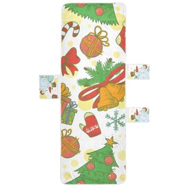 Imagem de Linda capa de cadeira de praia de boneco de neve de Natal com bolso superior ajustado espreguiçadeira de piscina 215,9 cm x 76,2 cm